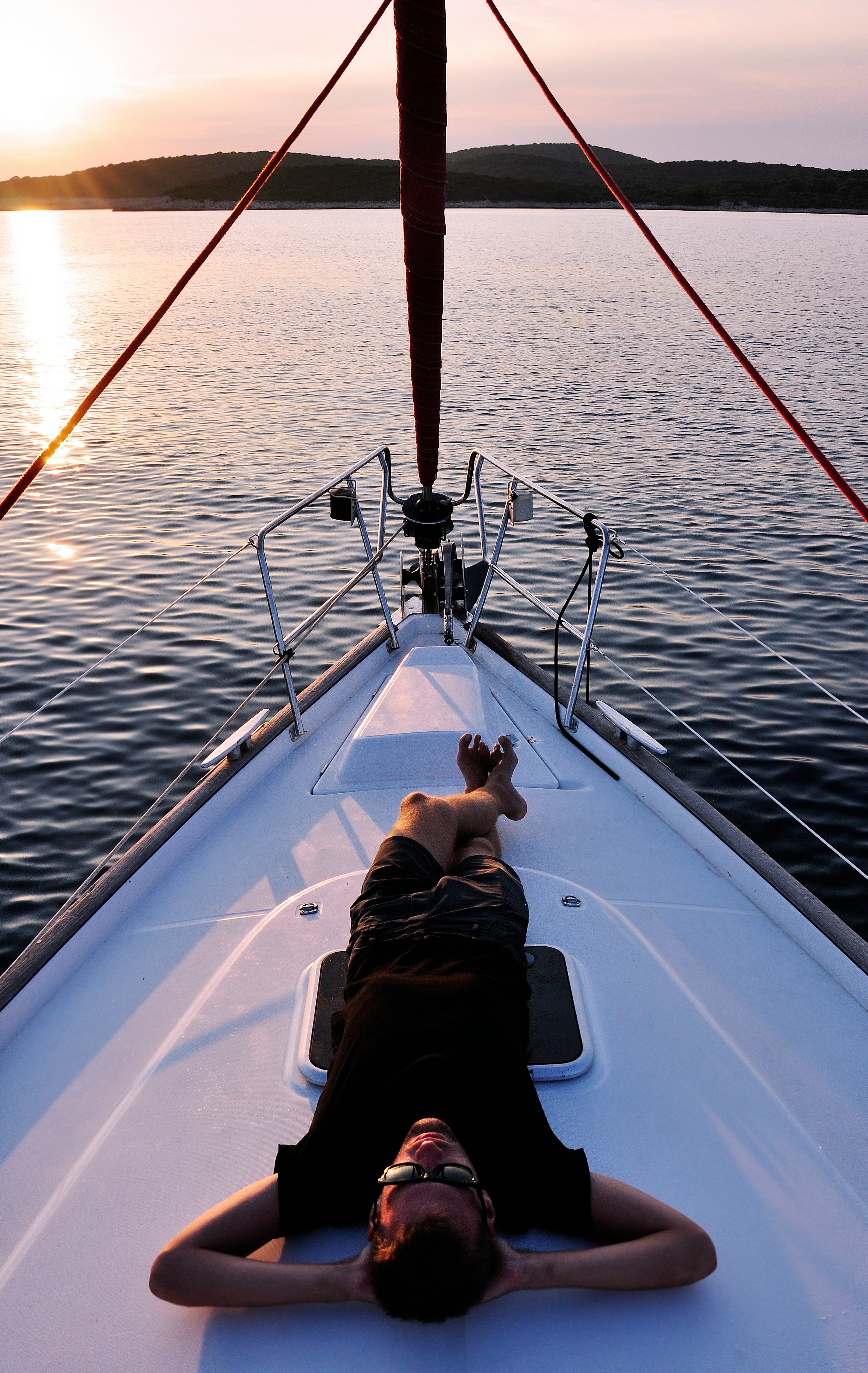 Sailing at sunset
